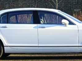 Modern White Bentley for wedding hire in London